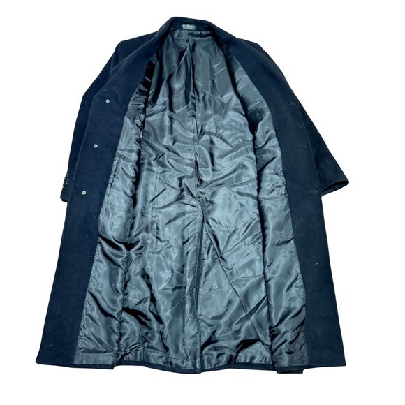 Cashmere Blend Long Overcoat Size L Black by Weatherproof Made in Macedonia - Picture 3 of 6